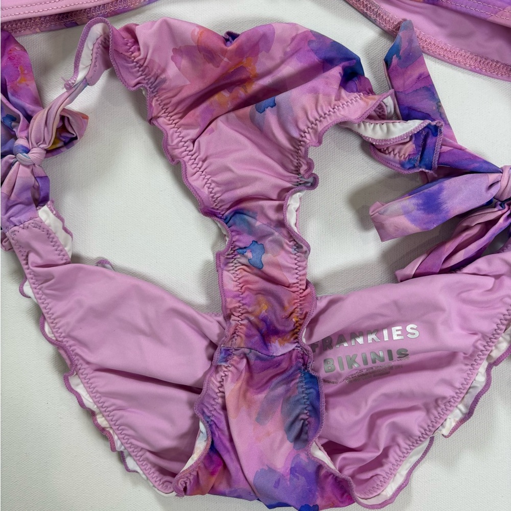 Frankie's Bikinis Pink and Purple Floral Tie-Side Bikini - Picture 8 of 8